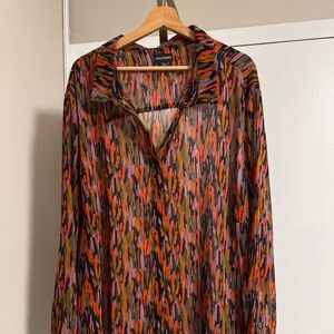 WILDFANG Multicolor Semi-sheer Button down 3x